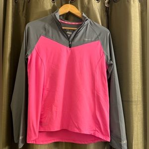 Nike Girls Pink and Grey Dri-Fit Quarter Zip